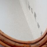 Large vintage rattan mirror