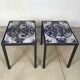 Italian ceramic tiles & steel side tables or nightstands, 1970s, set of 2