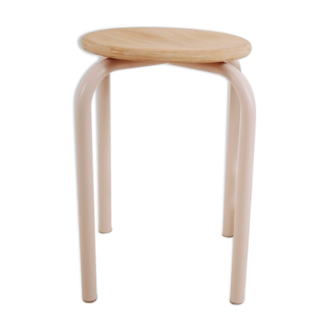 Tabouret en bois et métal