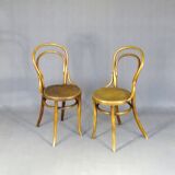 2 Bistro chairs with wooden seats, circa 1890 by Joseph Hofmann, Austria