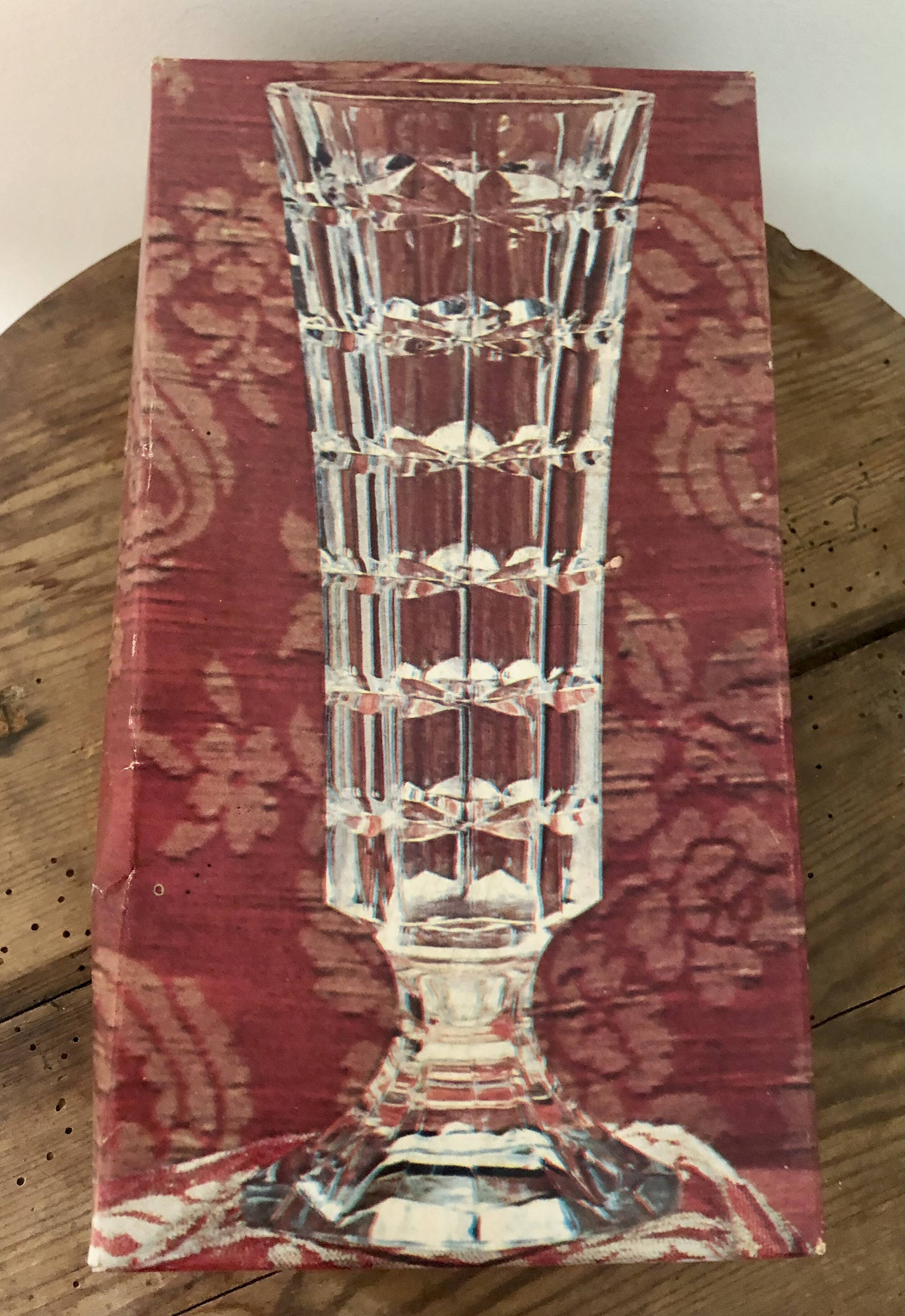 Vintage soliflor vase in Arques crystal, new in box
