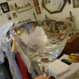 Set of 10 crystal champagne cups