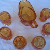 Ancien service à orangeade pichet & 6 verres