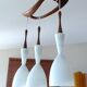 Vintage pendant light in teak and glass from Rispal