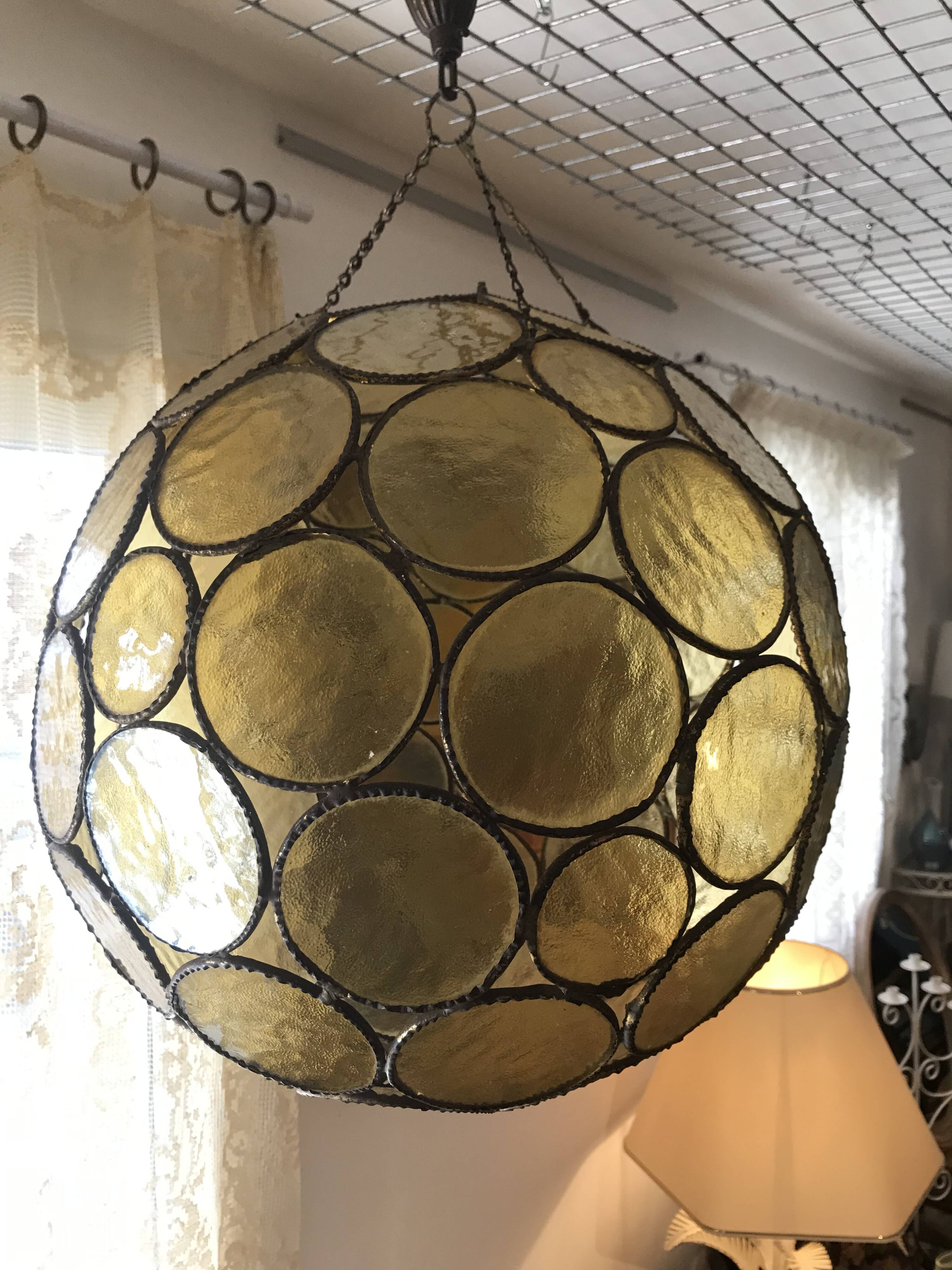 Vintage glass ball pendant light