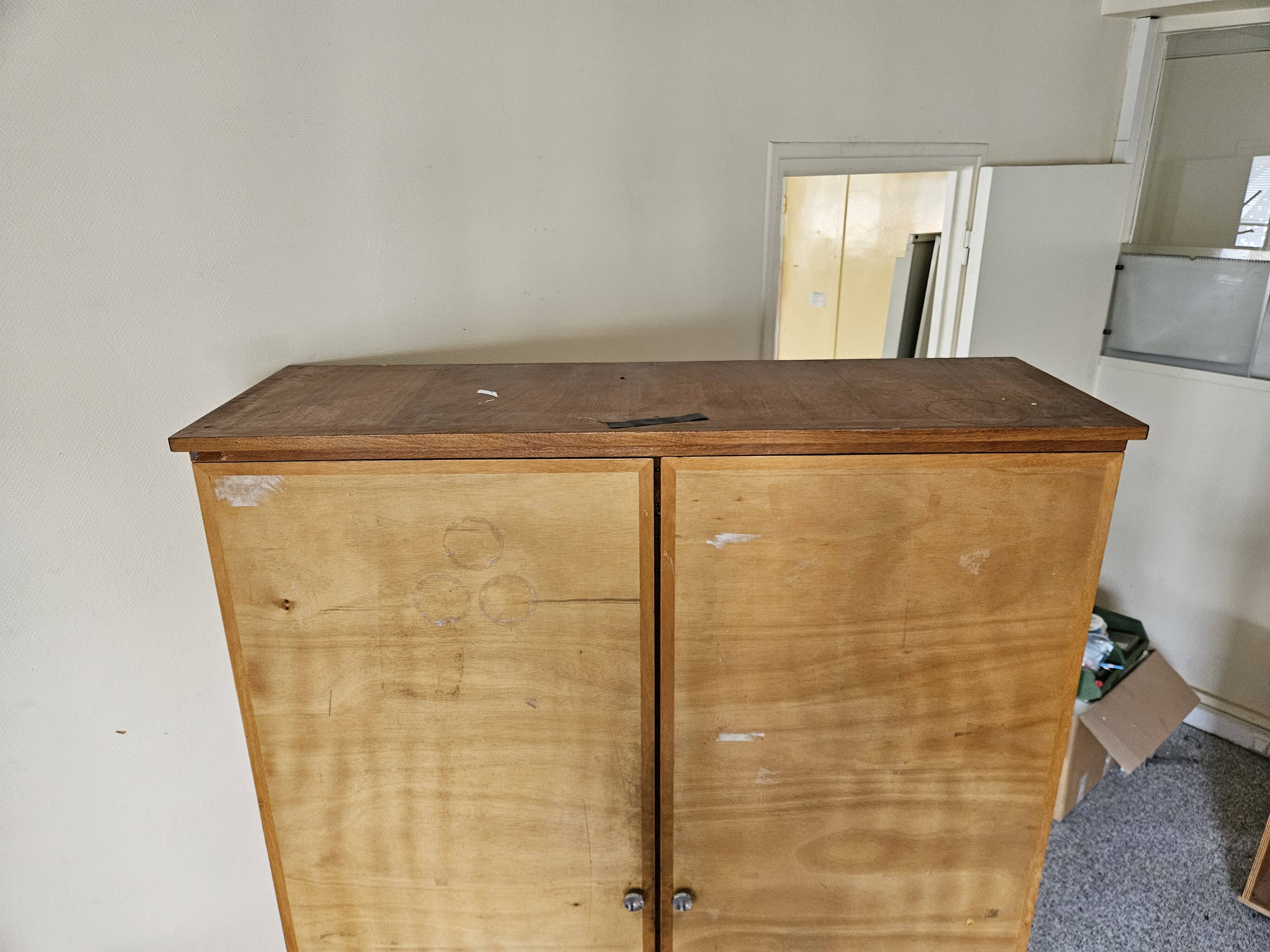 large antique wooden storage unit