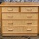 Commode vintage en rotin et osier tressé  1970