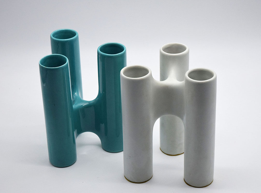 Interlocking ceramic vases by Enzo Bioli for Il Picchio, 1970s.