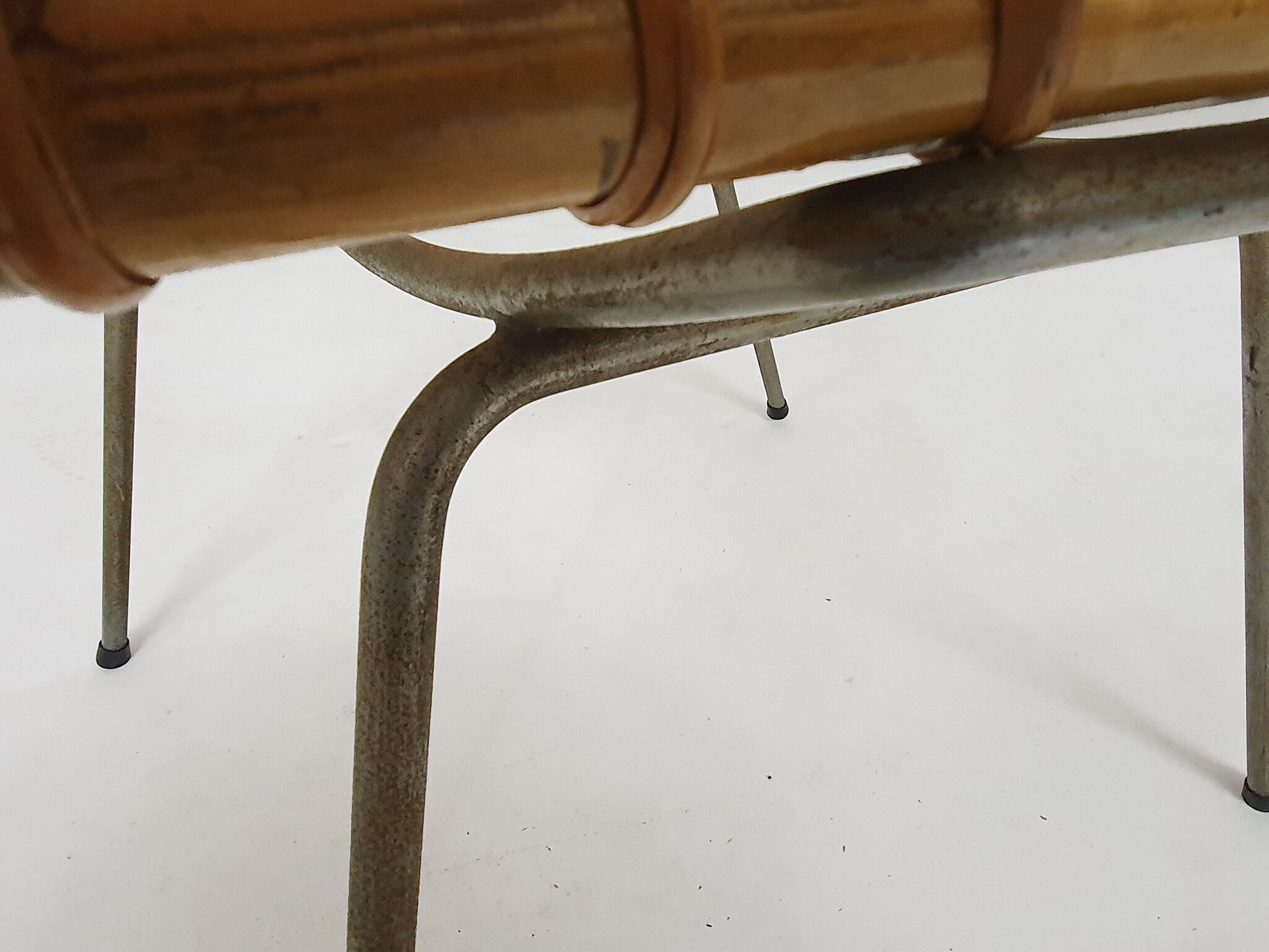 Vintage rattan and metal dining chair