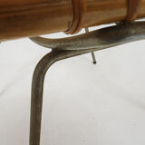 Vintage rattan and metal dining chair