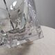 Duo of crystal ice buckets, silver metal, vintage