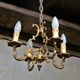 French vintage 4 branch bronze birdcage chandelier 5 arm ceiling fixture light chandelier FAL mfg