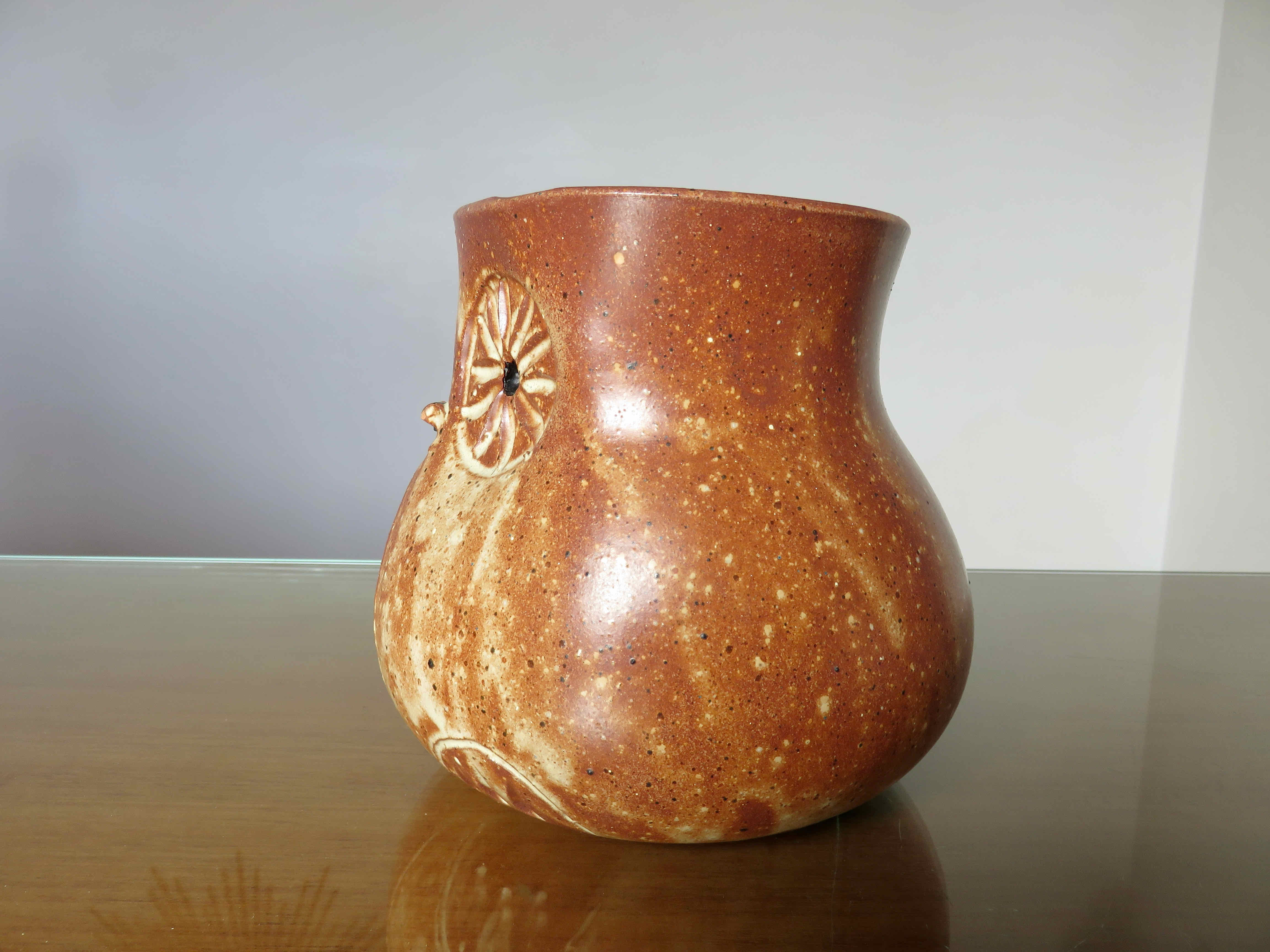 “hibou” stoneware pot cover from the 50s and 60s