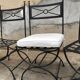 Lot of 4 wrought iron chairs and bronze from Roche Bobois