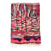 Berber rug Boujaad pink with colorful patterns 241x145cm