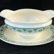 Sauciere en faience Boch freres la louviere décor palmette