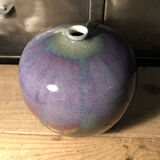 Enamelled ceramic vase signed Anne Marie Donaint Merlimont