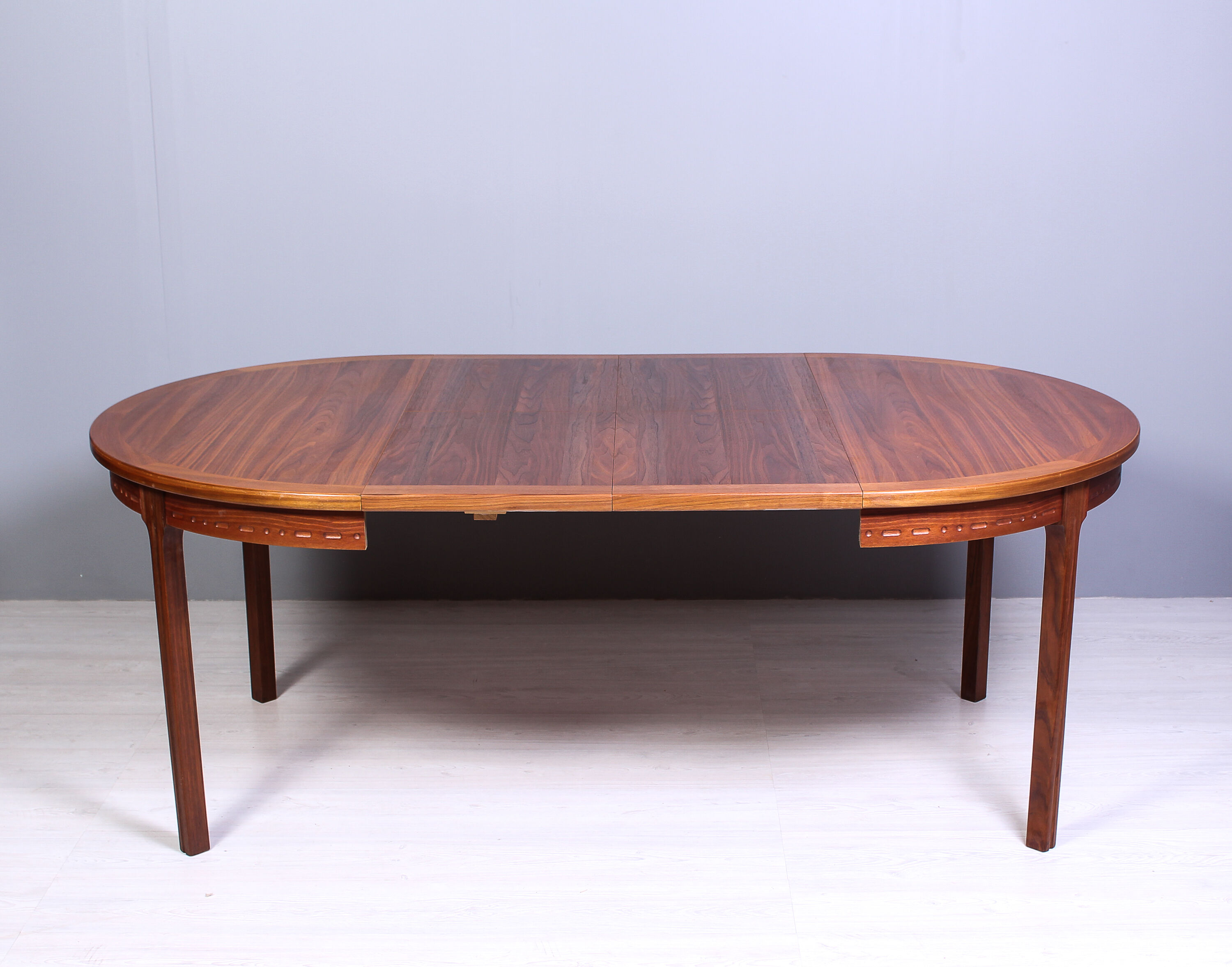 Round walnut dining table by Troeds, Sweden, 1960