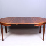 Round walnut dining table by Troeds, Sweden, 1960