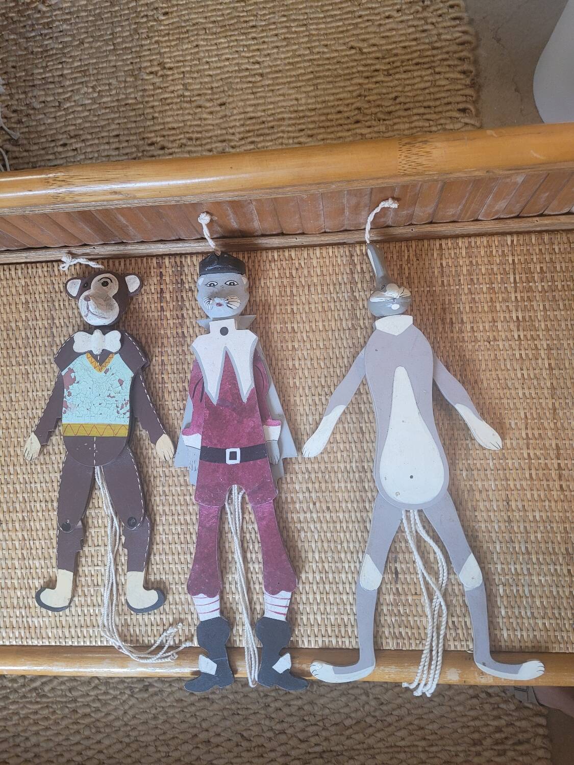 Set of 3 wooden puppets
