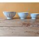 Set of 3 white and gold antique bowls - porcelain cups