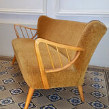 Canapé danois organique vintage années 50 60