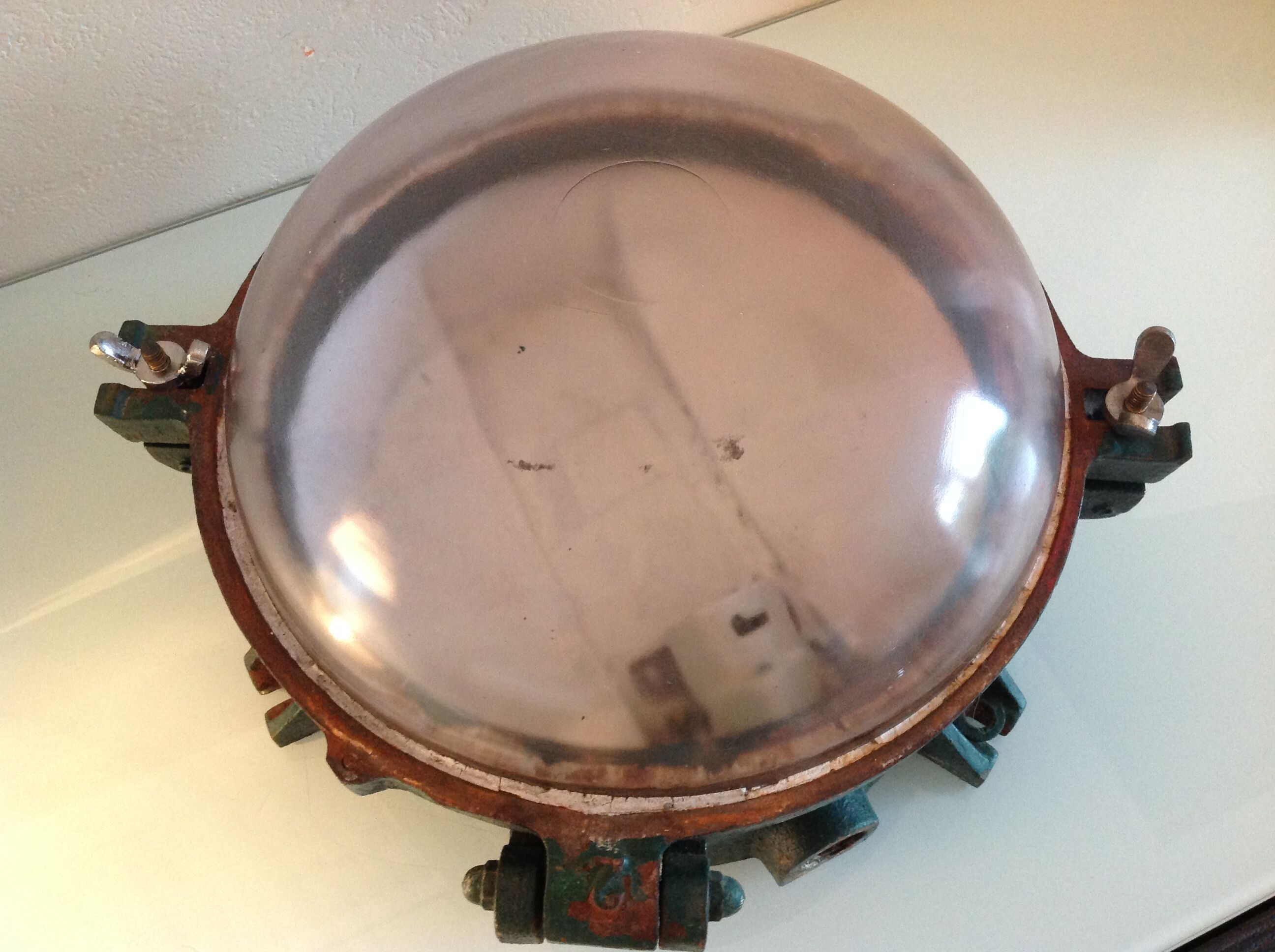 Ceiling lamp porthole cast iron industrial style / vintage 50s-60s
