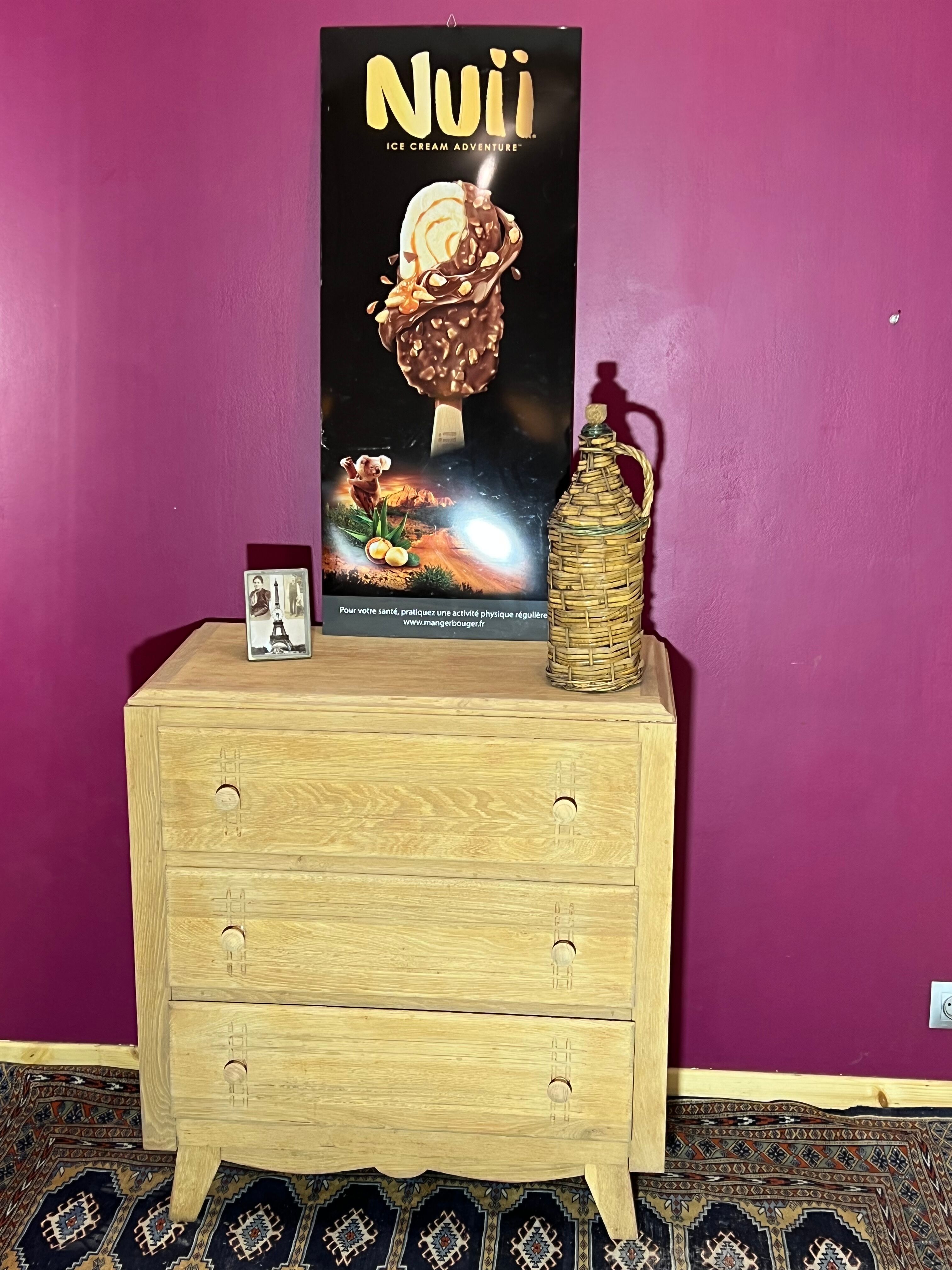 Chest of drawers 3 drawers art deco in wood