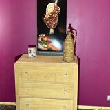 Commode 3 tiroirs art déco en bois