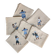 Set of 6 embroidered character napkins