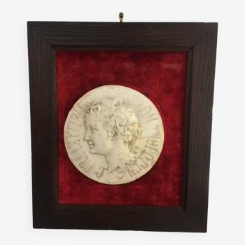 Large antique framed medal