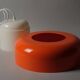 Fagerhults Belysning Pendant Lamp, Orange & White Acrylic, 1960s Space Age Design, Sweden