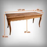 Farmhouse table in blond cherry, Louis XV style – 2nd part of the 19th century