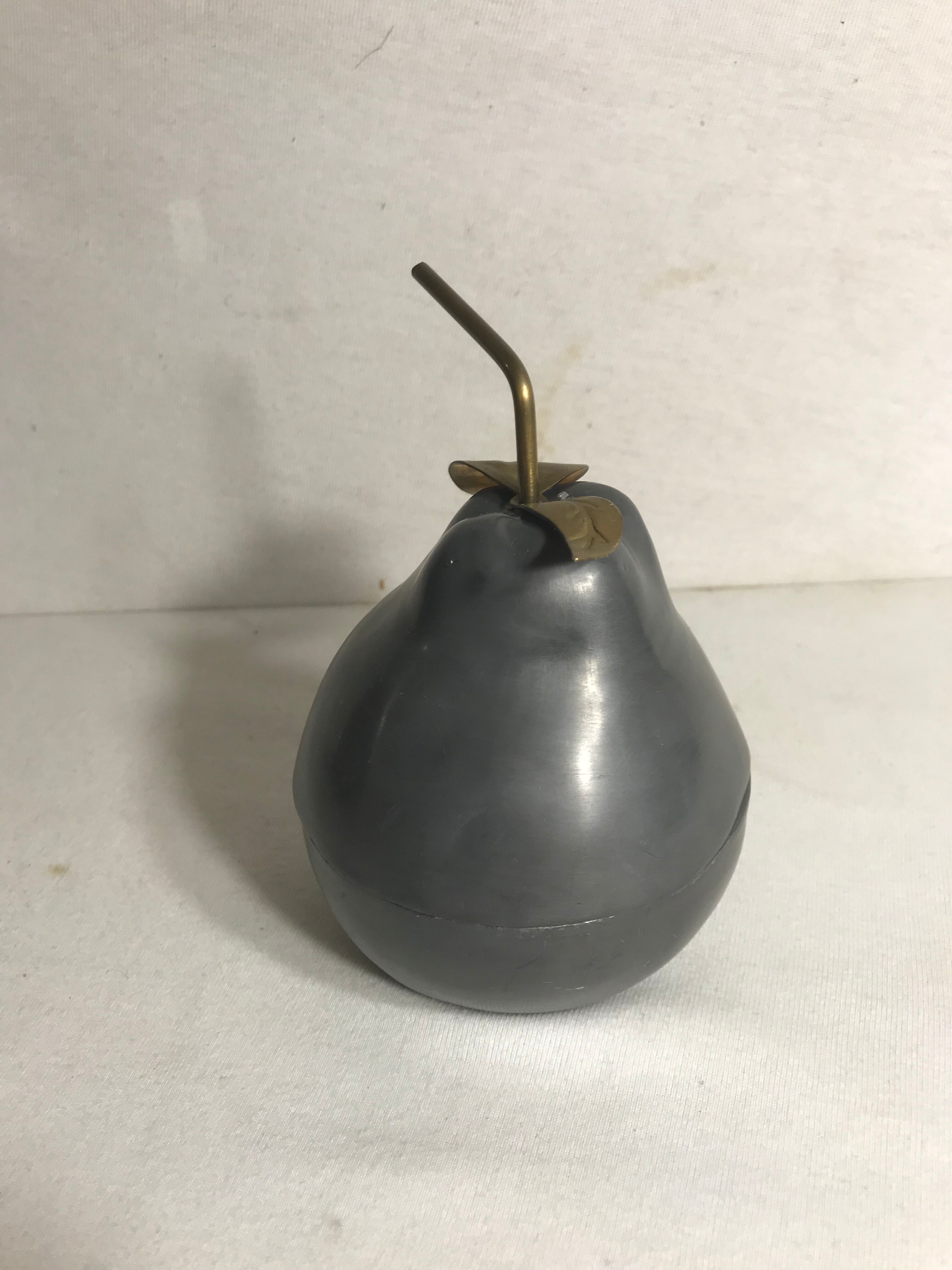 Bonbonniere box shape metal Tin and brass vintage PEAR