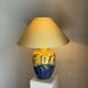Large blue and yellow lamp with floral patterns H60
