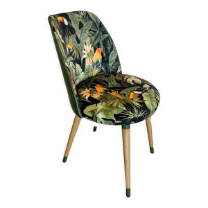 Chaise restaurée, tissu velours