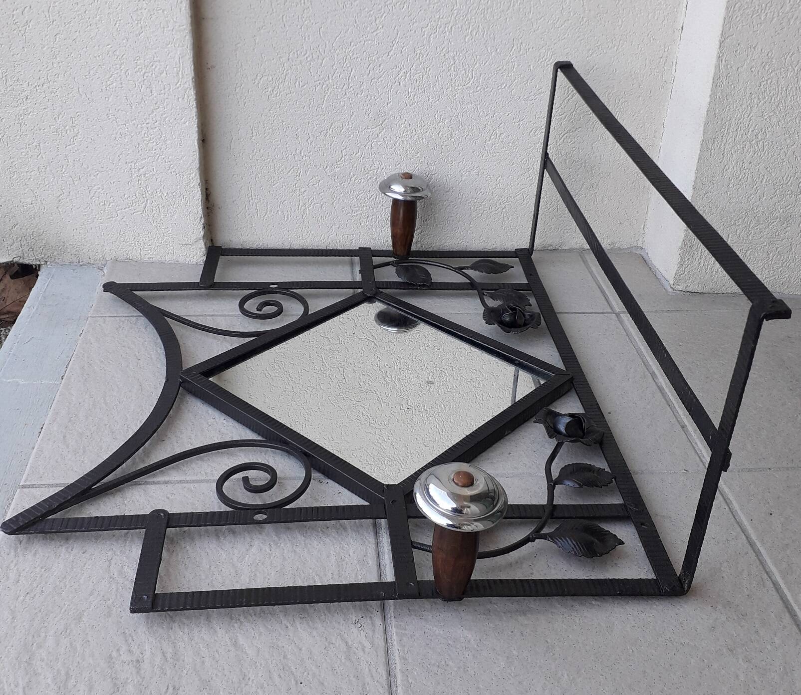 Wrought iron coat rack