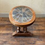 Oak coffee table with stone top