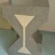 Pedestal / High side table in polished concrete – Unique artisan piece.