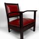 Pair of Colonial Art Deco Carved Wood Armchairs, Algeria, 1930