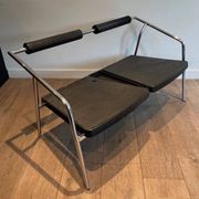 Canapé Design ‘System’, Chrome & Caoutchouc Noir, France, vers 1970