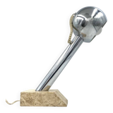 Brutalist travertine table lamp, Italy 1970s