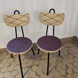 Renovated metal chairs – graphic lines & semi-circular backrest