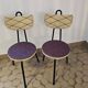 Renovated metal chairs – graphic lines & semi-circular backrest