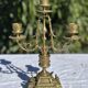 Vintage Candlestick - Brass Candlestick - 3-Arm Candlestick