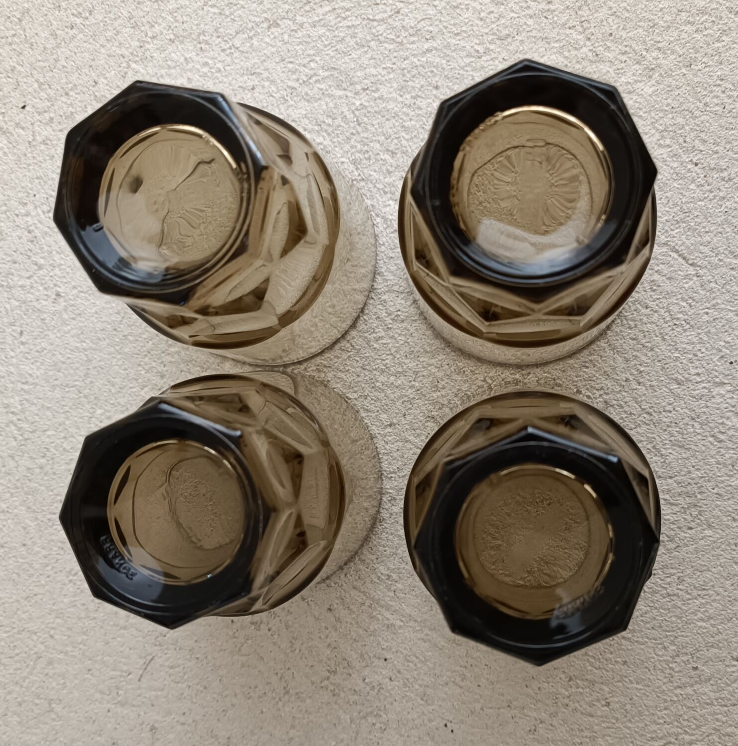 4 verres à eau vintage