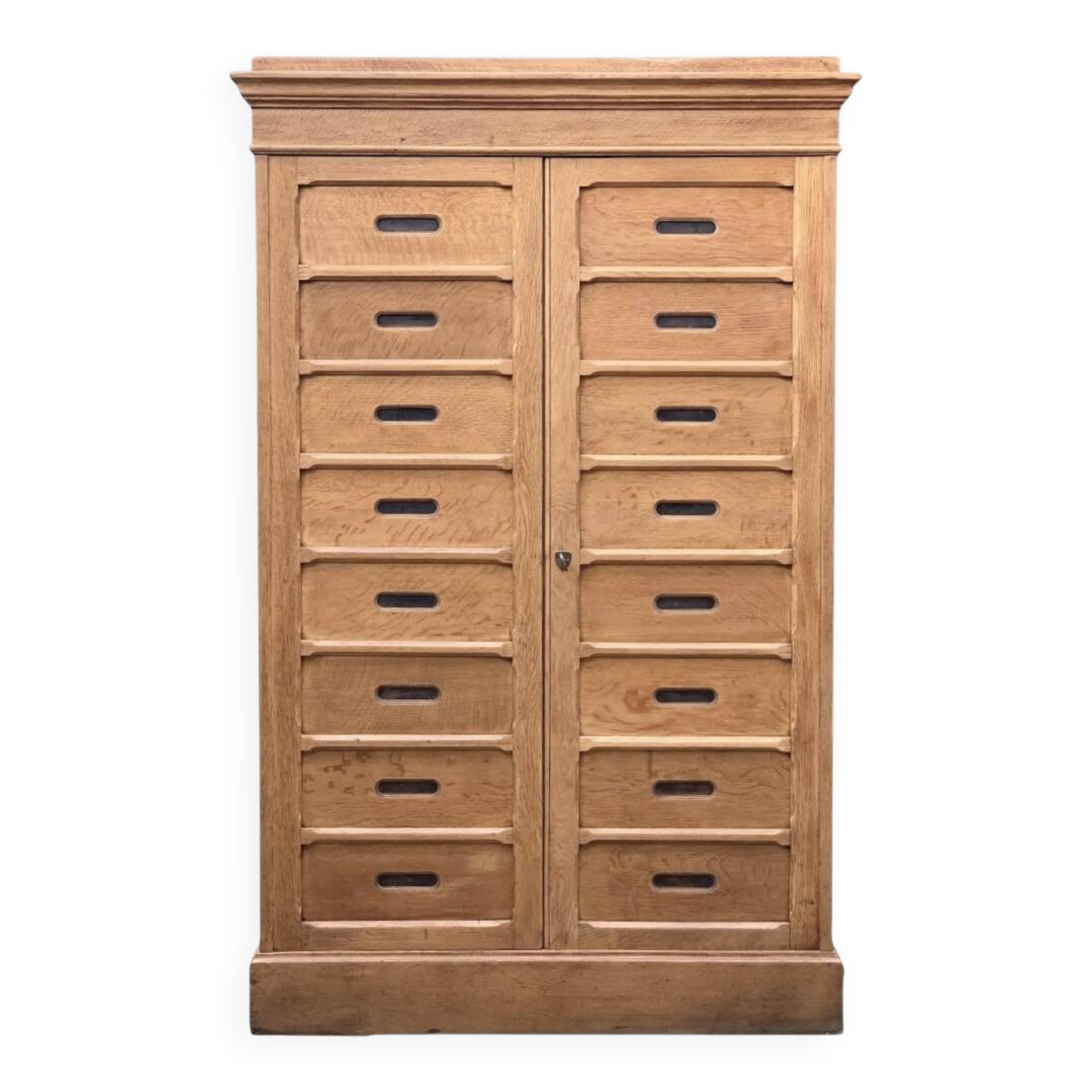 Solid raw oak notary cabinet, 1920