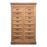 Solid raw oak notary cabinet, 1920