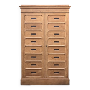 Notary cabinet in solid raw oak, 1920