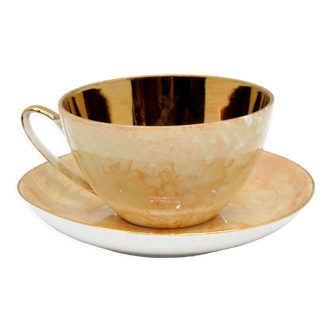 1970s mid-century modern marble cup with saucer Chodzież, Poland